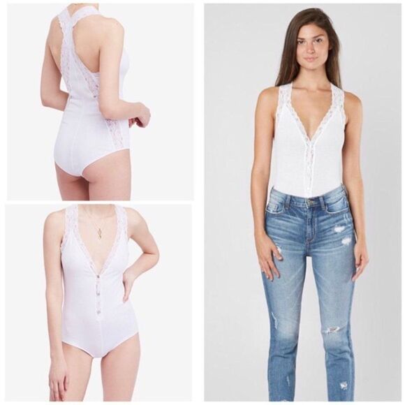 Free People 'Naughty but Nice' Bodysuit - size Small in White. - Picture 2 of 16